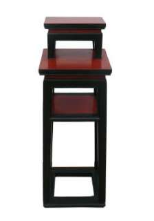 Chinese Black & Red Narrow Side Table Stand s2384v  