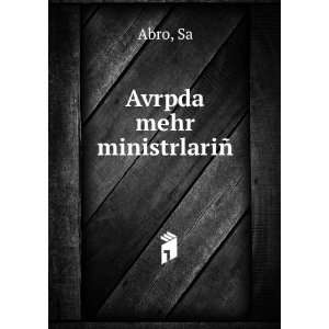 Avrpda mehr ministrlariÃ± Sa Abro  Books