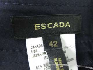 ESCADA Navy Blue Stitching Pants Slacks Trousers Sz 42  
