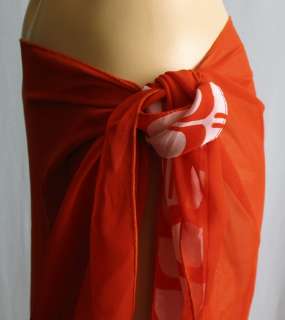 Style & Co Orange Sarong Swimsuit Wrap Skirt $2591  
