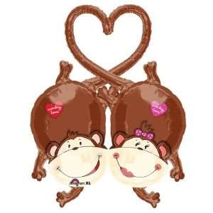    Valentine Balloon   Kissing Monkeys Multi Balloon Toys & Games