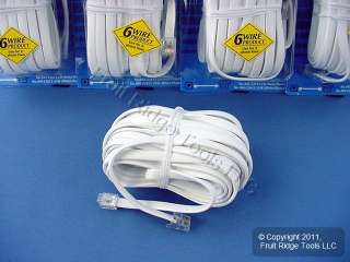 Leviton White 25 Phone Cords Telephone Lines 6 Wire 078477044439 