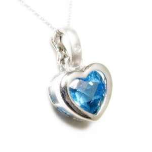  Cushion Blue Topaz Heart Enhancer   JewelryWeb Jewelry