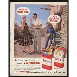  1957 Winston Cigarette Southwest Pottery Seller Print Ad 