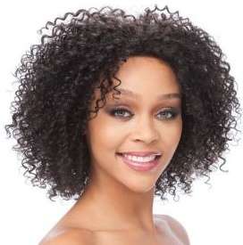 Lace Front Wig 100% Human Hair Medium Curly Highlight Mix Color 