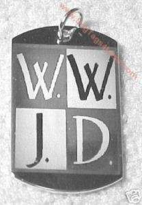 WWJD What Would Jesus Do Christian CROSS Chain Dog Tag  