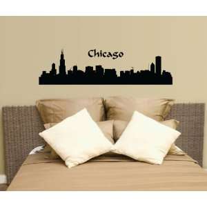Chicago City Scape Wall Decal Sticker Quality Vinyl Large Nice Decor 