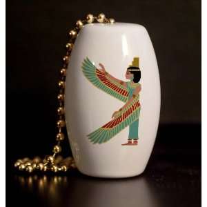  Winged Egyptian Porcelain Fan / Light Pull