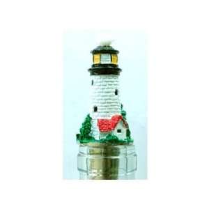  Lighthouse   Hand Painted wine light