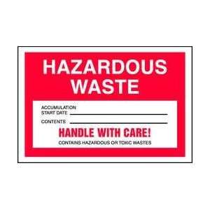  Waste Accumulation Labels,4x6 In,pk100   ACCUFORM