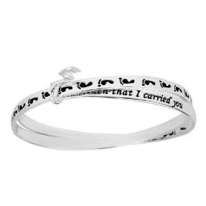   Was Then That I Carried You Footstep Double Bangle Bracelet Jewelry