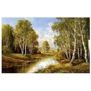  Birches In Springtime by H. Buchner 20x8 Baby