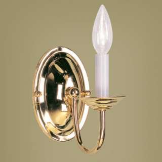 NEW 1 Light Colonial Candle Wall Sconce Lighting Fixture, Polished 