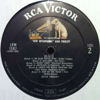 ELVIS PRESLEY 2nd album LP VG LPM 1382 Vinyl 1956 BANDED LABEL Rare 5s 
