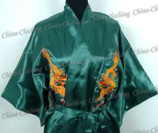 Dragon Kimono Robe Sleepwear Gown Green One Size 640A  