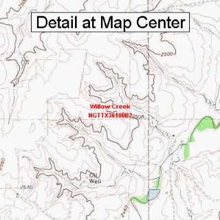   Topographic Quadrangle Map   Willow Creek, Texas (Folded/Waterproof