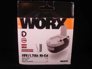 NEW Worx 18 Volt Nicad Battery Pack 18V 1.7Ah WA3152 Brand New in 
