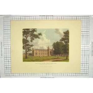  1816 RUGBY SCHOOL DORMITORIES PLAY GROUND COLOUR PRINT 
