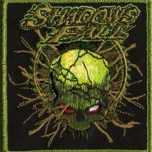 Shadows Fall   Green Skull Iron On Patch