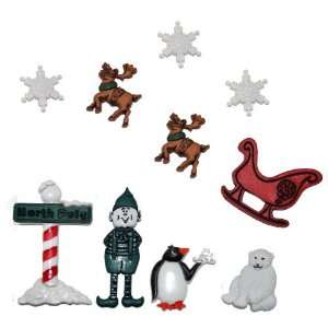 North Pole Christmas Buttons