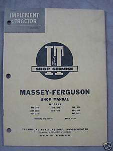 Massey Ferguson MF MHF 303 Tractor Shop Manual MH 333  