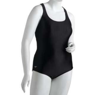 NEW Speedo Womens Black X Back Swimsuit Sz 6L Long NWT  