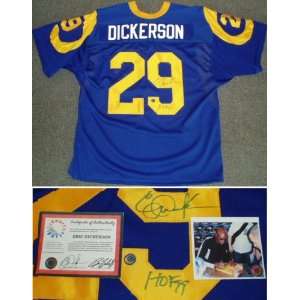  Eric Dickerson Signed Rams Dark t/b Jersey w/HOF99 