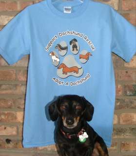 SUPPORT DACHSHUND RESCUE T SHIRTS 2 COLORS S  3X  