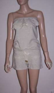 JUICY COUTURE drop waist romper with ruffle bone china  