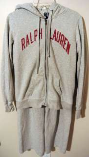 Ralph Lauren Polo Jeans Co Gray Hoodie & Sweat Pants Sweat Suit M L 