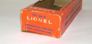 Lionel 3512 Postwar Fireman and Ladder Car 1959 61 w/ BOX  
