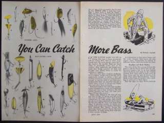 Catch More BASS Fishing Tips 1958 Lures Flys pictorial  