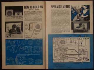 Applause Meter Tube Powered 1953 How To Build PLANS  