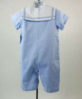 Boys Suit Light Blue Sailor One Piece Short Sleeve Outfit Mondays 