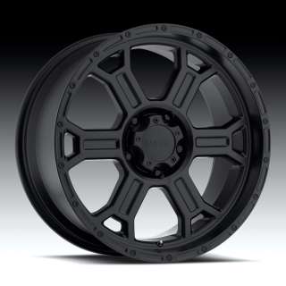 Four (4) Brand New Gloss Matte Black V Tec 372 Raptor 16x8 Wheels