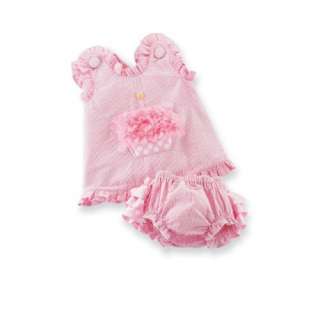 Little Girls Baby First Birthday Cupcake Pinafore Dress and Bloomers 