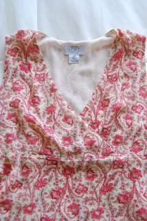 ANN TAYLOR LOFT Cream Pink Taupe Chiffon Sleeveless Blouse Shirt 