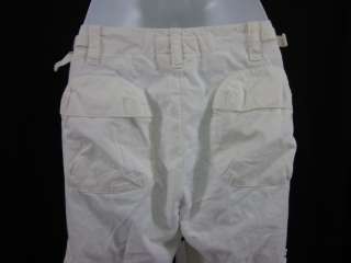 HELMUT LANG White Cotton Flat Front Pants Slacks Sz 42  