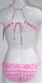 Roxy Pink Geometric Racerback Swimsuit Bikini M Medium NWT NEW  