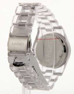 NY8147 DKNY Womens Clear Plastic Fashion Watch White Dainly Dial 