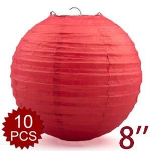 Price/10 pcs)Red Colored Chinese Paper Lantern, 8 Diameter (Wholesale 