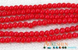 230Pcs Round Faux Pearl Glass Loose Bead 3mm BDD11 Red  