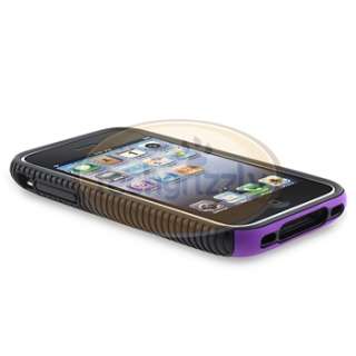   CASE Purple Hard COVER+Privacy Protector For iPhone 3 3th G 3GS  