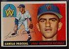 Signed 1955 Washington Nationals pitcher Camilo Pascual card Excellent 
