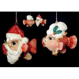 Mr. & Mrs. Santa Claus Christmas Ornaments 