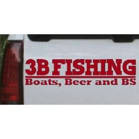 Red 58in X 14.5in    Boats Beer and BS Fishing Decal Hunting And 