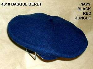 Basque Style Lined Wool Beret Cap Hat Model #4010  