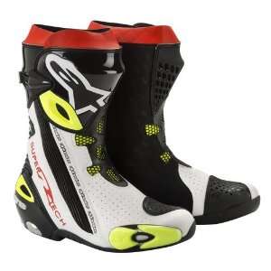Alpinestars Supertech R Boots, Black/White/Yellow, Size 6 2220012 126 
