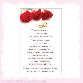 Wedding Wishing Well Card   Reception LARGE   RED ROSES  