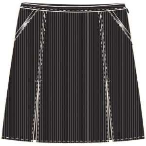  K Dreyer Golf Pleated Skirt with Satin Trim   Black and White 